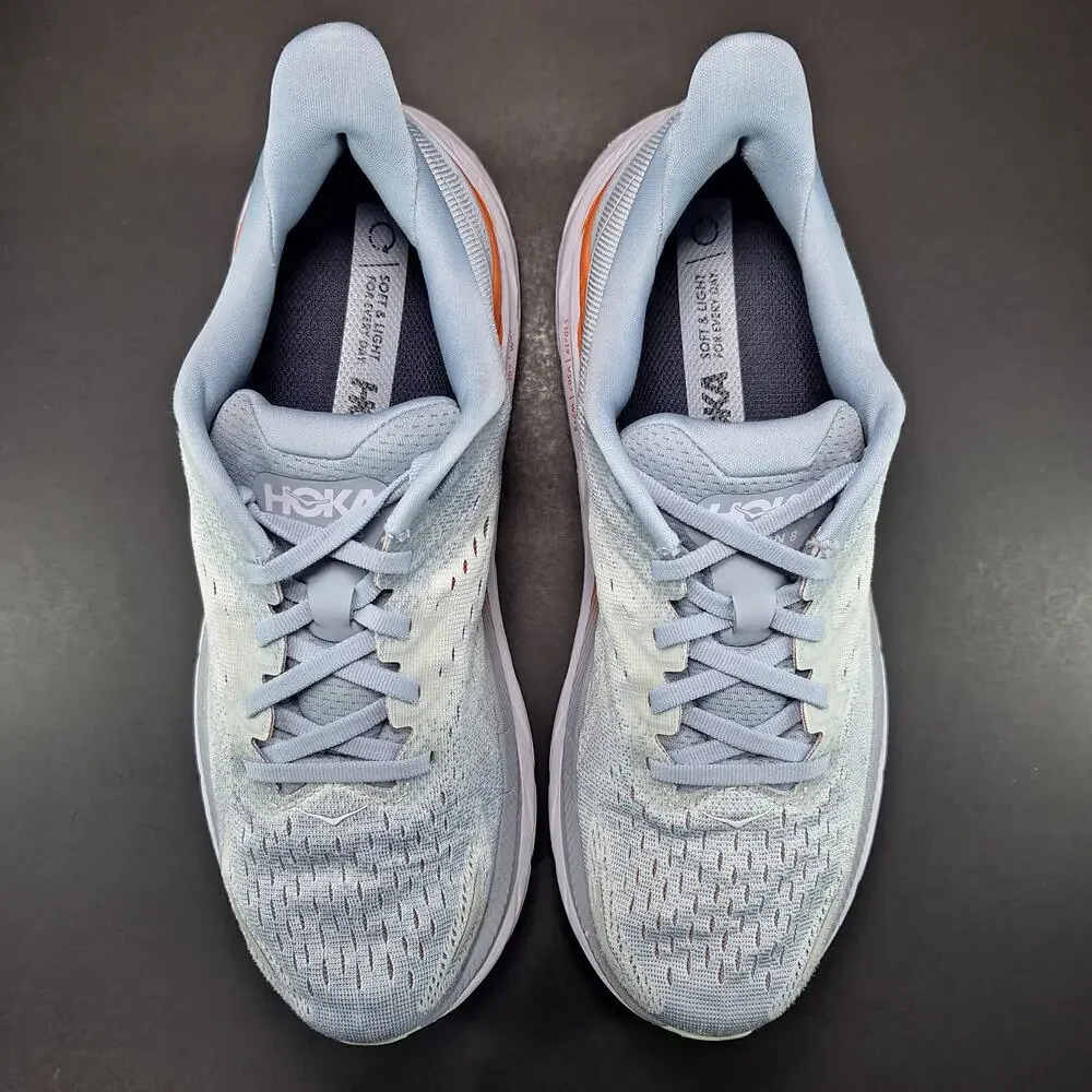 Hoka One One Clifton 8 Womens 9.5B Blue Fog 1119394 BFPA Running Shoes Sneakers